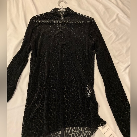 Marc Cain black sheer soft animal print top - size N6 / US 14 - new with tags - Picture 8 of 14